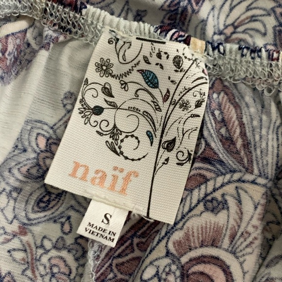 đť…şnwot-naif Boho Loose Fit Flair Sleeve Print Top SM - Picture 16 of 16